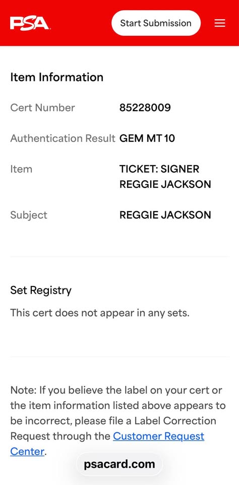 🏆 Reggie Jackson Signed 1981 American League Championship Series Ticket – PSA/DNA – Auto Grade GEM