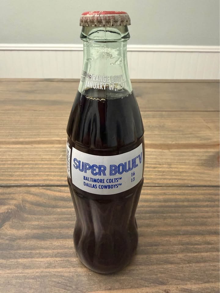 🏈🥤 Coca-Cola Super Bowl V Commemorative Bottle – Baltimore Colts vs Dallas Cowboys – Sealed 🥤🏈