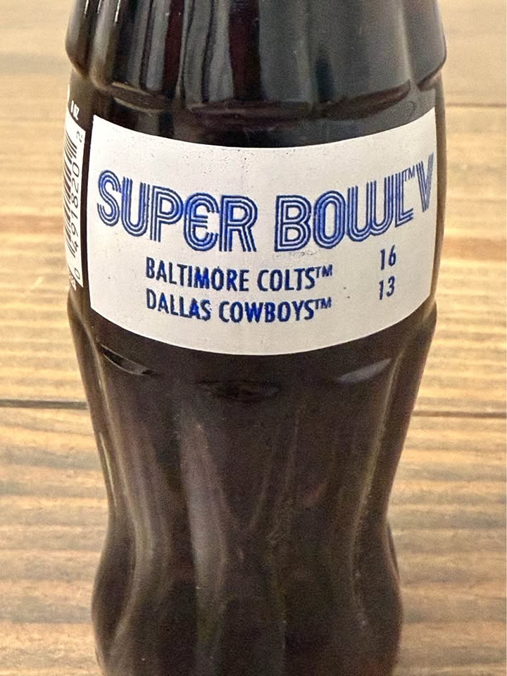 🏈🥤 Coca-Cola Super Bowl V Commemorative Bottle – Baltimore Colts vs Dallas Cowboys – Sealed 🥤🏈