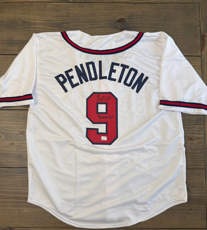 ⚾ Terry Pendleton Signed Atlanta Braves Jersey – “91 NL MVP” Inscription (Size XL) ⚾