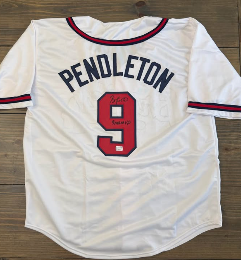 ⚾ Terry Pendleton Signed Atlanta Braves Jersey – “91 NL MVP” Inscription (Size XL) ⚾