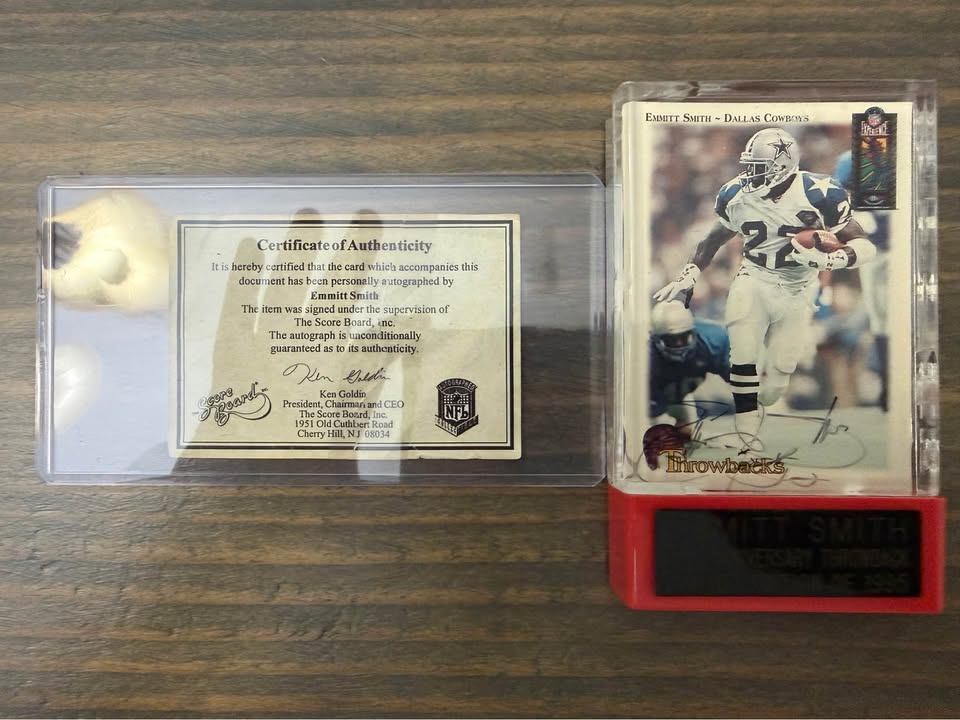 🏈🔥 Emmitt Smith Autographed Display – NFL 75th Anniversary Throwback Limited Edition #729/1995 🔥