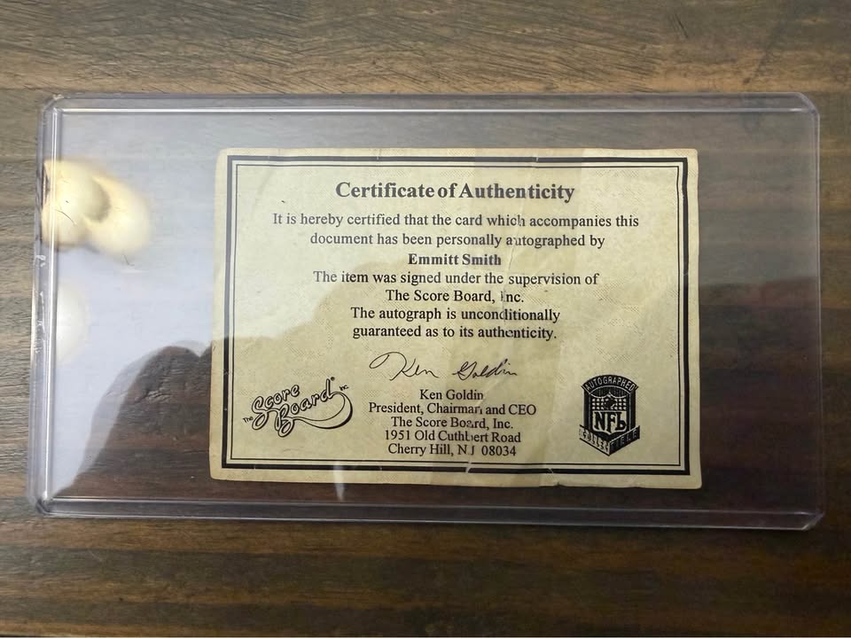 🏈🔥 Emmitt Smith Autographed Display – NFL 75th Anniversary Throwback Limited Edition #729/1995 🔥